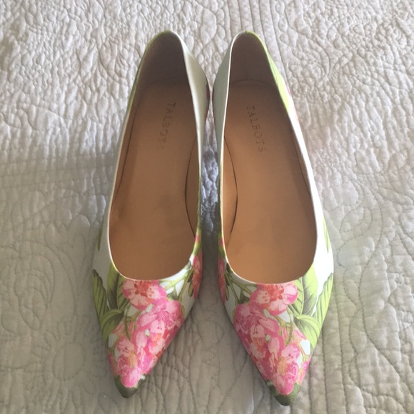 floral kitten heel pumps
